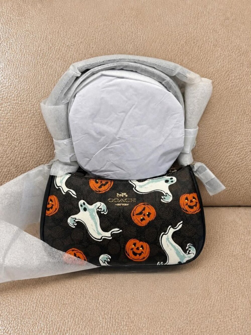 Coach Teri Shoulder Bag in Signature Canvas with Spooky Halloween Print